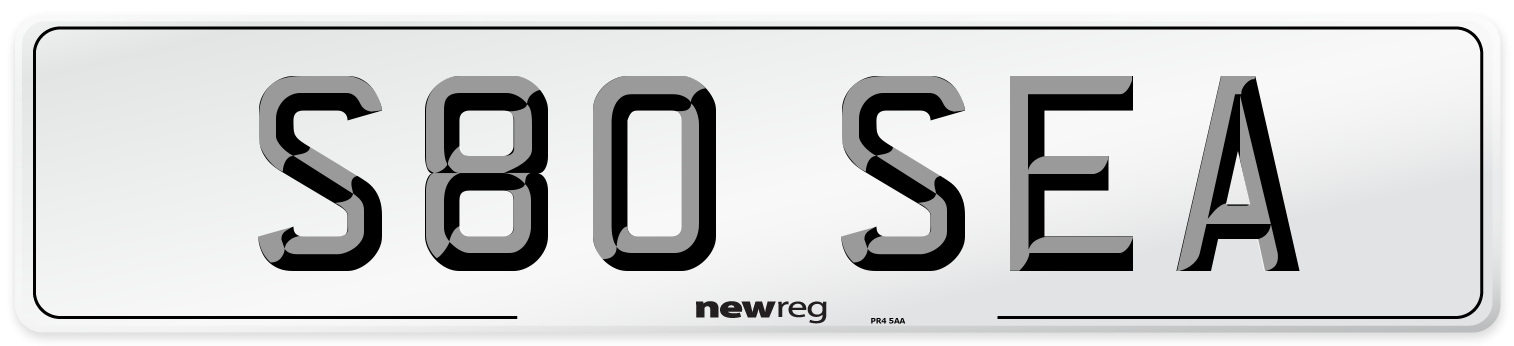S80 SEA Number Plate from New Reg